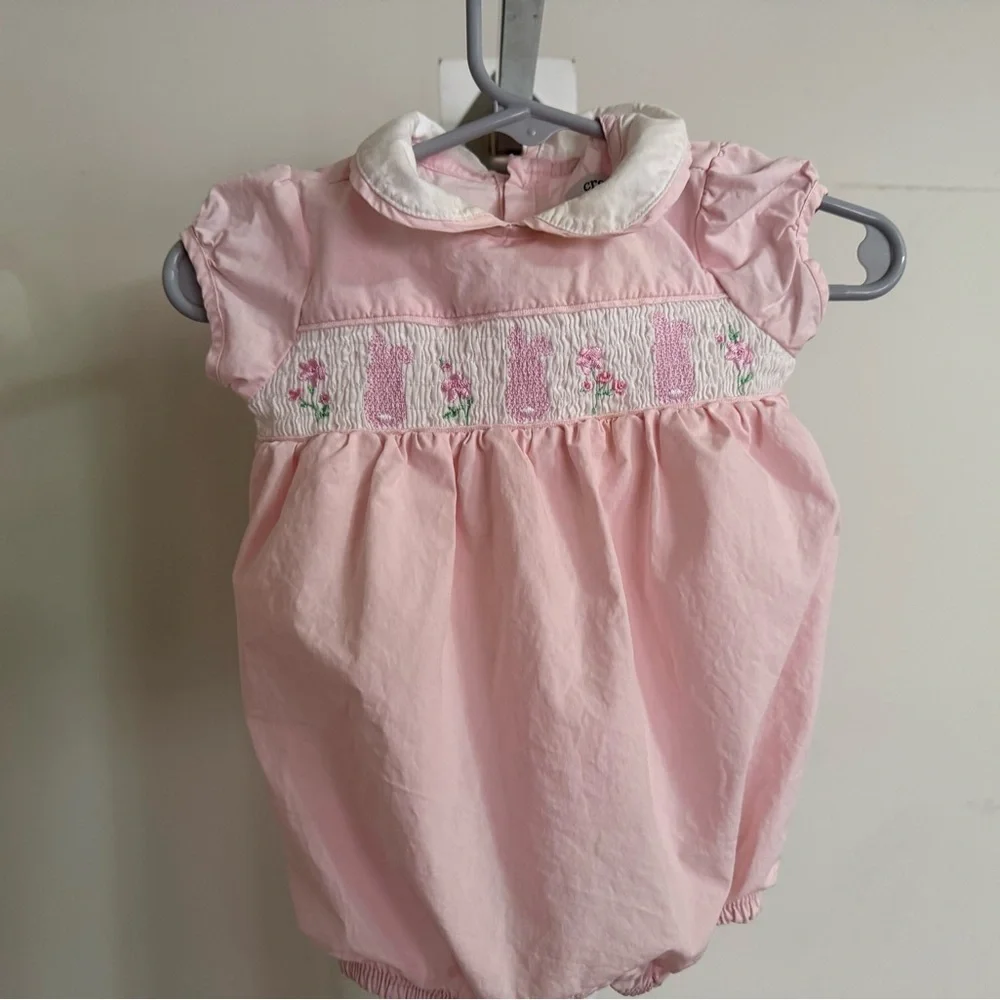 Crown & Ivy Smocked Bunny Bubble Romper